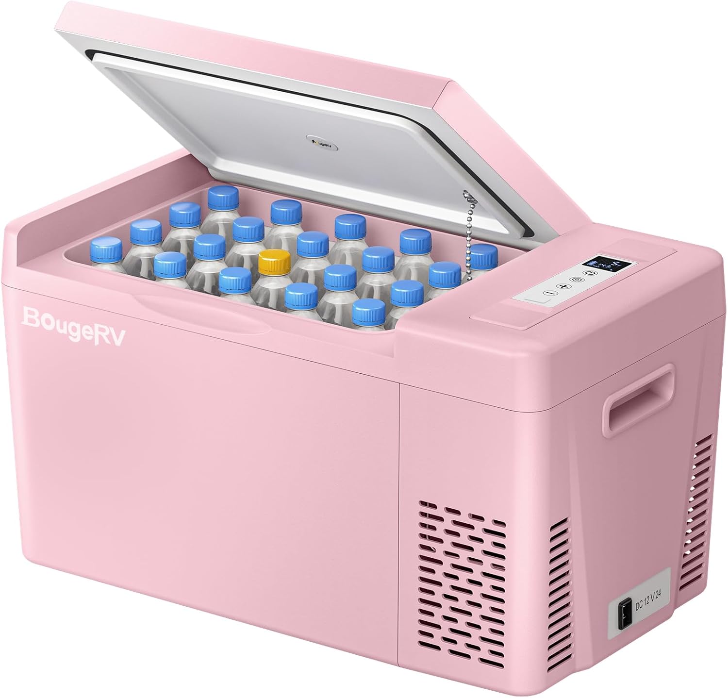 BougeRV 12 Volt Refrigerator 12V Car Fridge 23 Quart Portable Freezer Compressor Cooler 12/24V DC 110~240 Volt AC for Truck Van RV Camper SUV Travel Camping Road Trips Tailgating -7℉~50℉