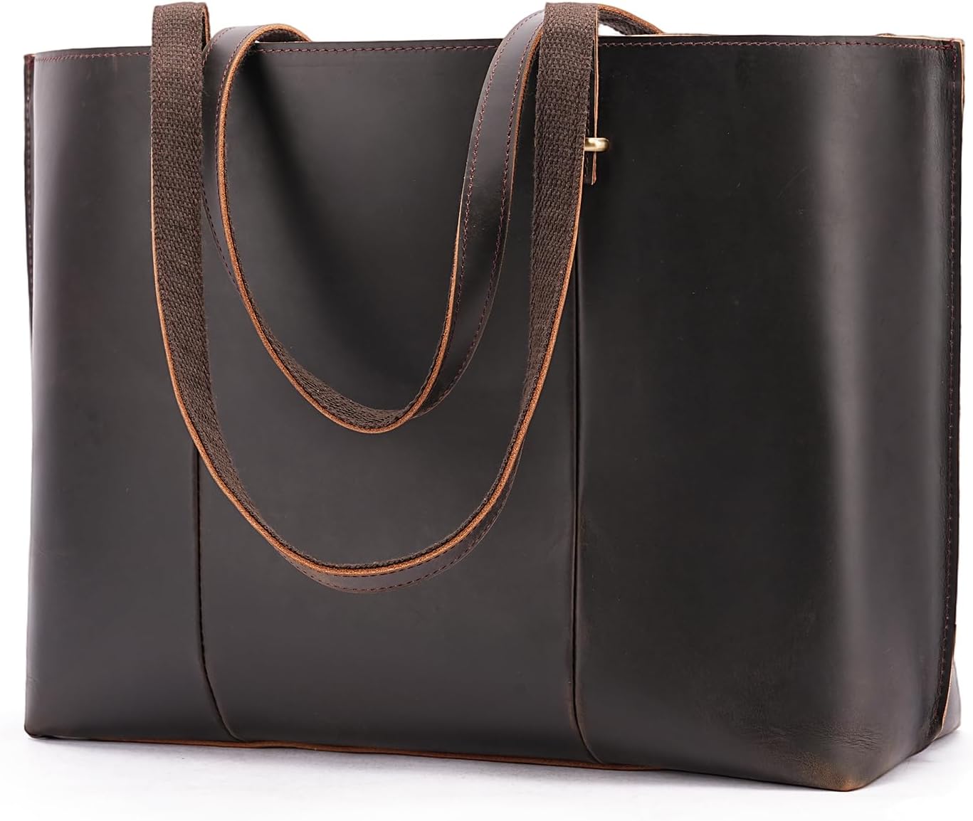 TIDING Full Grain Leather Tote Bag for Women Vintage Work Totes Shoulder Bag Ladies Business Travel Purses Handbags