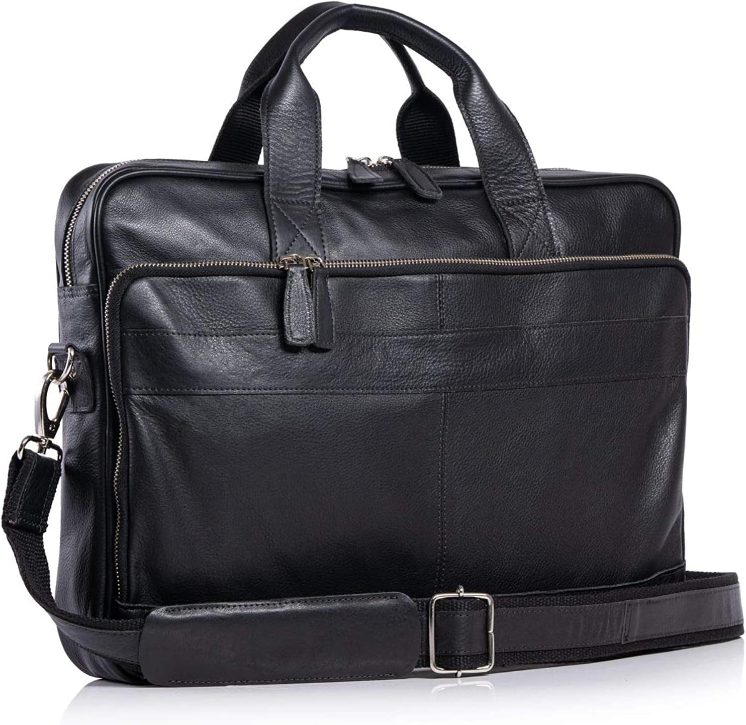 KomalC Leather briefcase 16 inch Laptop Messenger Bag for Men and Women Best Office Satchel Bag