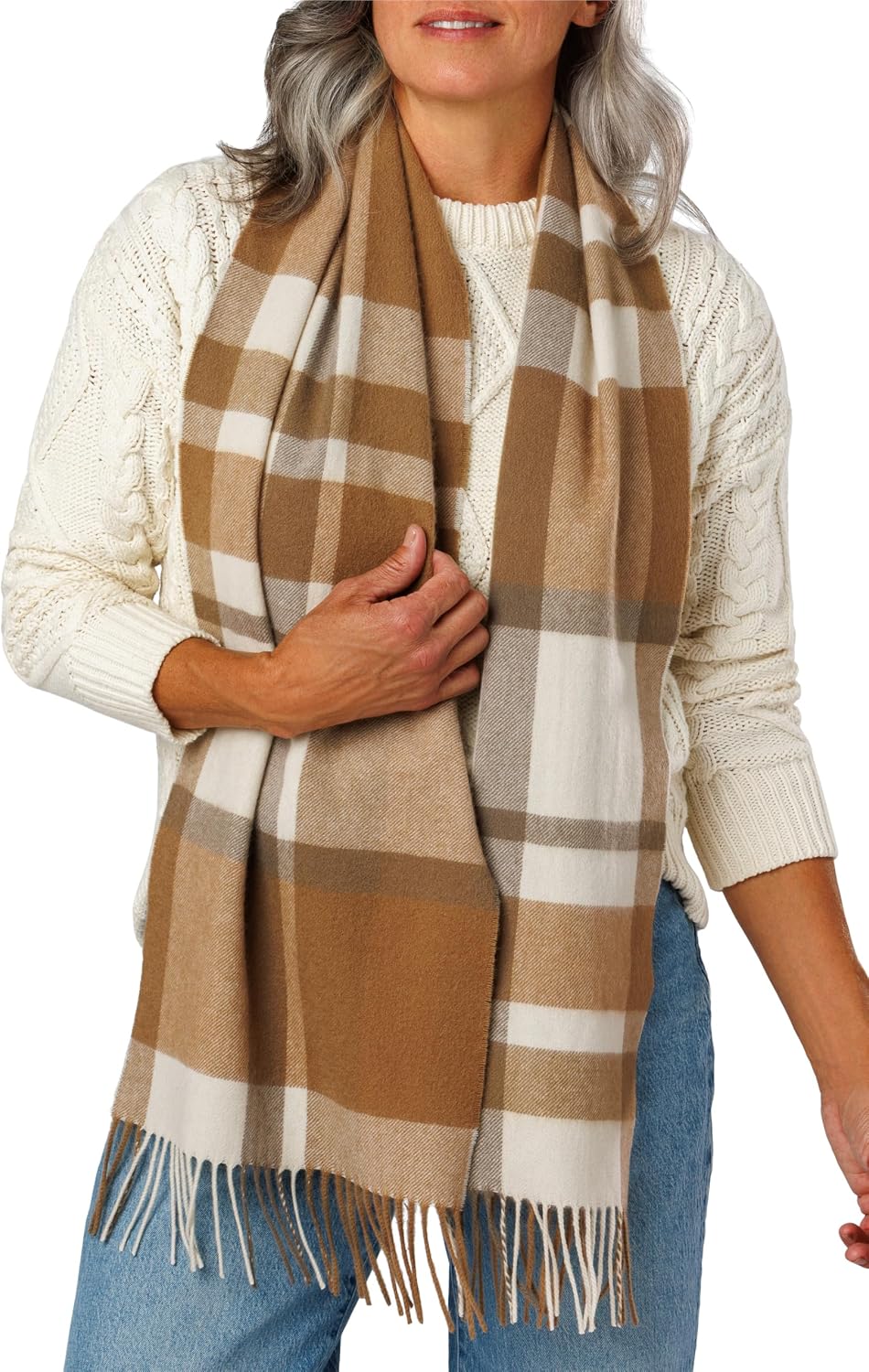 Fishers Finery Women's 100% Pure Cashmere Winter Scarf