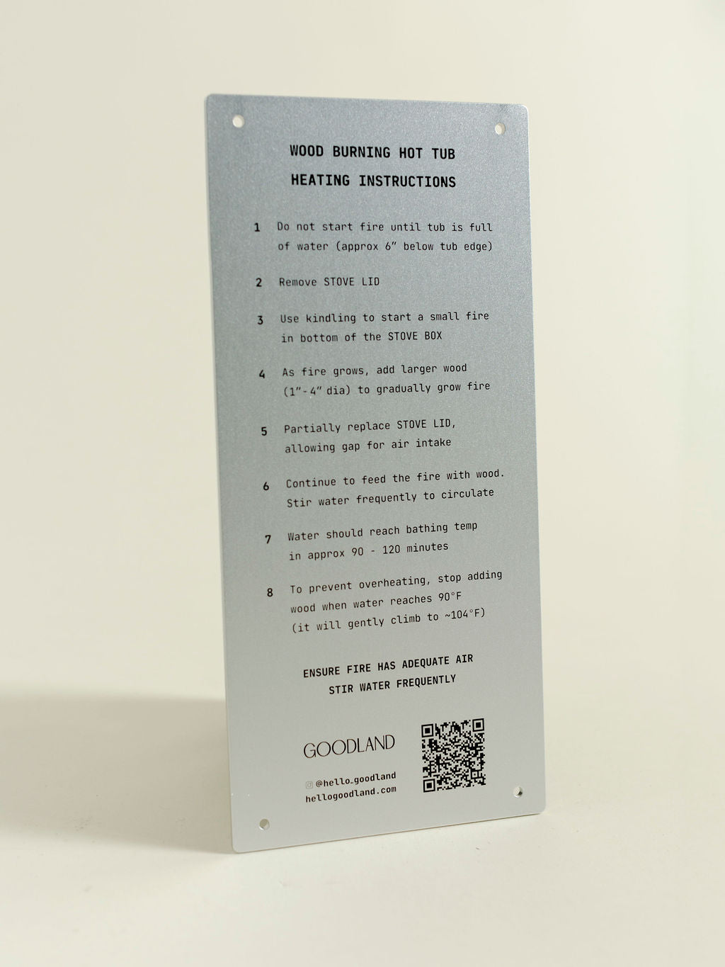 Instruction Plate